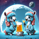 blue cartoon llamas drinking beer on the moon with spaceship.png